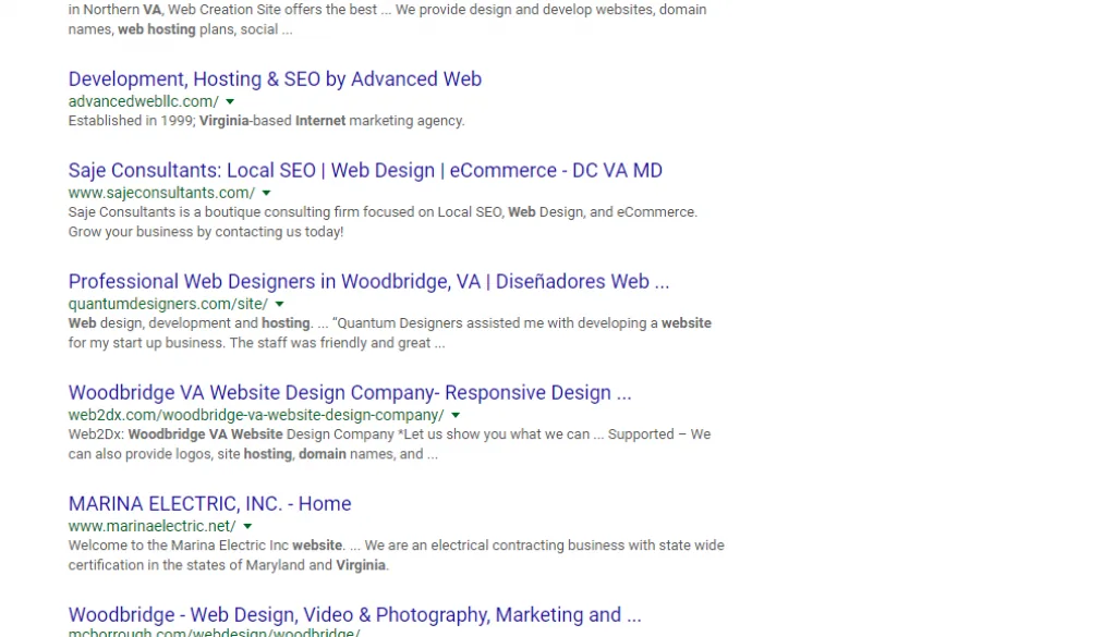 Woodbridge VA Web Hosting Woodbridge VA Web Hosting - How to create a website or keyword page with SEO? How to write on the web and get on top of everyone else? with a page ranking so high in construction and design? I don't like to write but here on my website I have to be a dedicated writer. Doesn't matter if my grammar is good or perfect. As long as you write and construct good or OK sentences you are OK and will do just fine. I am writing this page today at 9:42 PM and with my keyword Woodbridge VA Web Hosting. This keyword that I am using I know that it will reach first page on Google Bing and Yahoo soon. This is how SEO works. White hat SEO is the best and should always be used on a website. White SEO means that you go by Google & Bing rules and regulations. Google will not penalized you for creating good content plus a clean website from any type of spam or virus. You also need to secure your site so no spammer can get in and break your site. I am able to help with with all and any type of website related tasks. Please check out our cloud web hosting services plus domain name registration. Woodbridge VA Web Hosting is my keyword for this page! So when the user is searching for Woodbridge VA Web Hosting my page will appear first. The page will get rank high because the whole website has been constructed perfectly and great content is all over my site. This page also needs 300 word minimum so it ranks good. Let me help you with your SEO services for your site and get